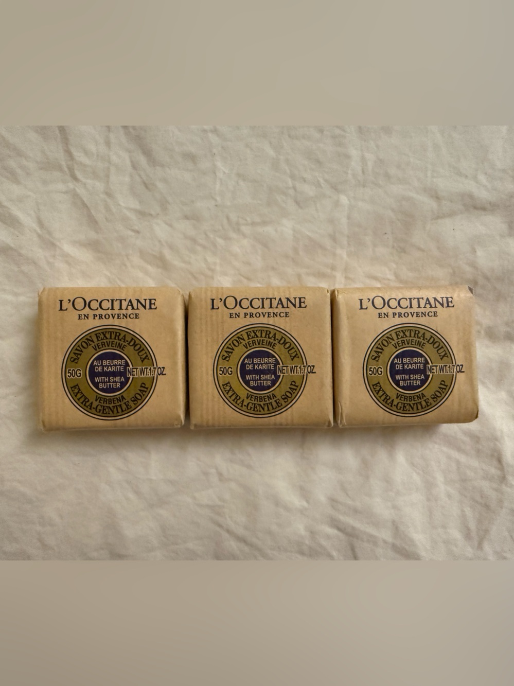 Luxury soap bundle - 3 L'Occitane Verbena Extra Gentle Bar Soaps